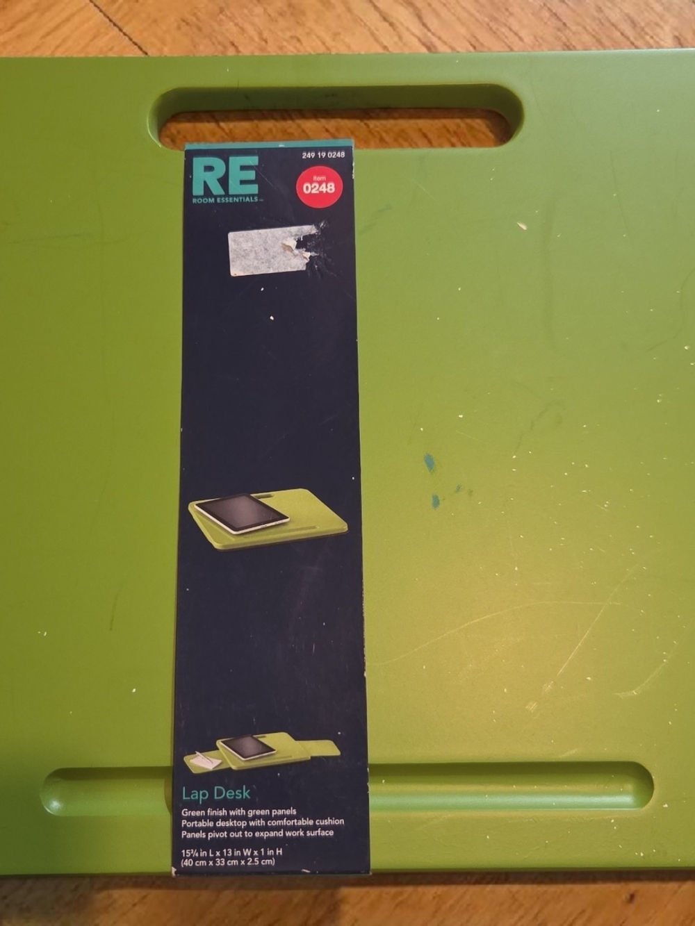 NWT. Room Essentials Lime Green Portable Lap Desk with Carry Handle